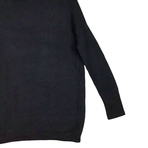 RDI Women’s Medium Black Ribbed Mock Neck Oversized Tunic Sweater NWOT - Picture 5 of 11